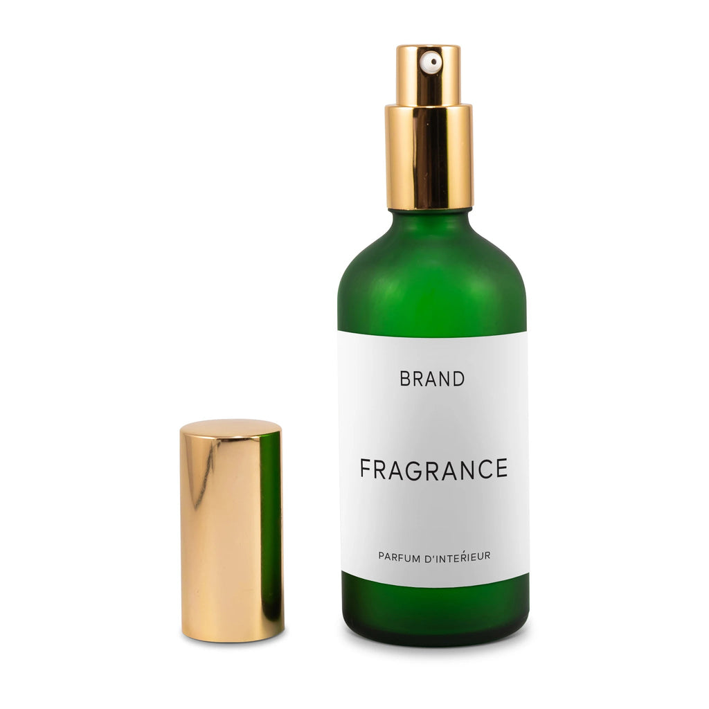 100ml Private Label Frost Emerald Room Spray (with Gold Cap), Green, Frost Emerald, Gold